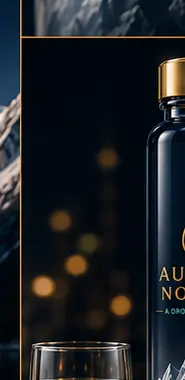 Aurora Nordic glass and label detail — concept