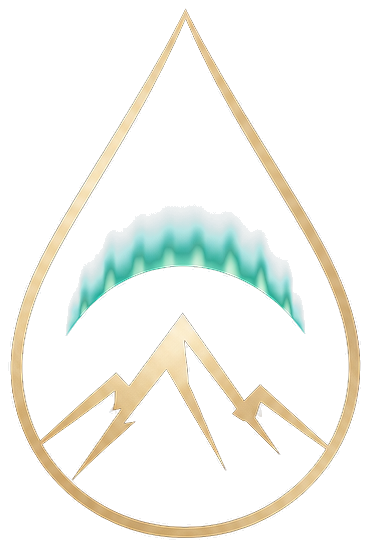 Aurora Nordic - drop with mountains and northern lights